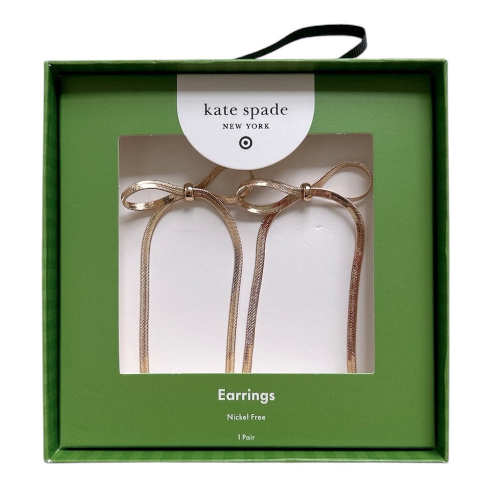 Kate Spade New York x Target Bow Linear Drop Stud Earrings NWT - Picture 3 of 3